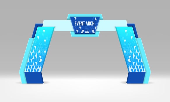Event arch gate entrance, 3d exhibition gateway vector