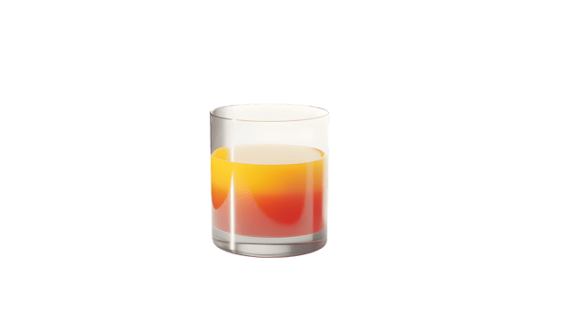 A vibrant gradient drink in a clear glass perfect for beverage and cocktail themes png
