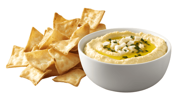 Delicious Hummus with Pita Chips A Perfect Snack or Appetizer for Gatherings and Parties png