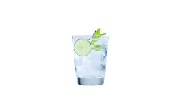 Refreshing Citrus Beverage with Mint and Lime in a Glass png
