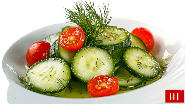 Refreshing Cucumber and Tomato Salad in a Bowl png