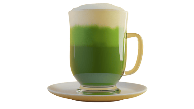 Refreshing Green Beverage in a Glass Mug with Frothy Top Ideal for Health and Wellness Content png