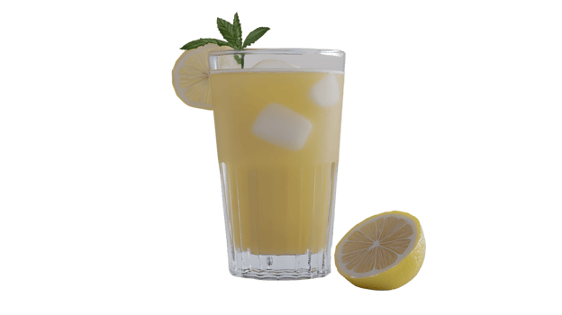 Refreshing Iced Lemonade with Mint and Ice Cubes in a Glass Perfect for Summer Drinks png