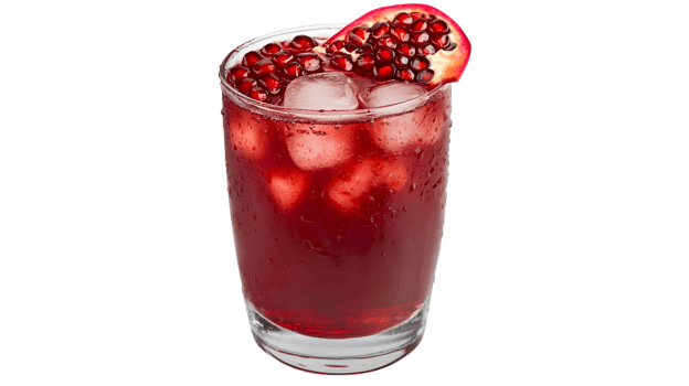 Refreshing Pomegranate Cocktail with Ice and Garnish in a Glass Ideal for Beverage Drink Par png