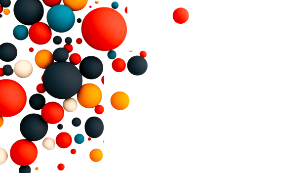 Colorful spheres abstract composition, isolated, cut out transparent png