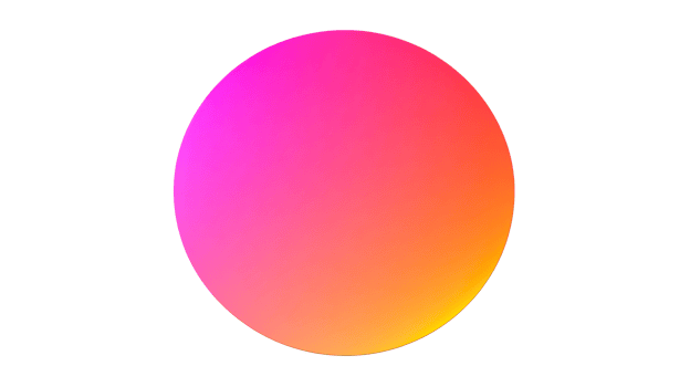 Gradient sphere, pink orange yellow, cut out transparent png