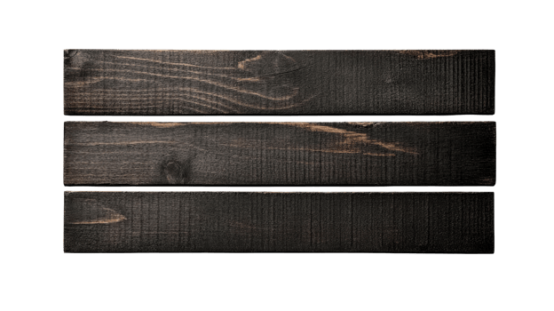 Rustic dark brown wooden planks, stacked arrangement, backdrop, cut out transparent png