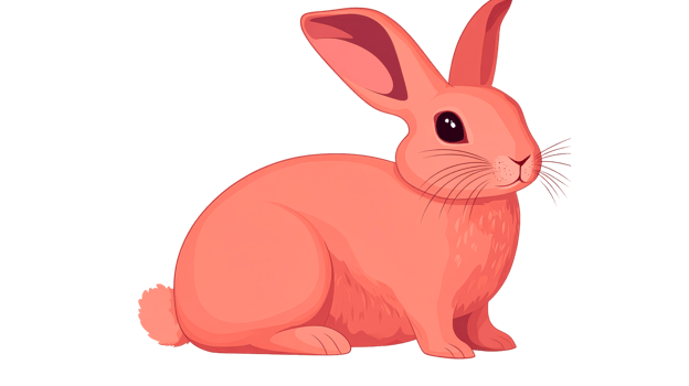 Pink Rabbit, Cartoon Bunny Isolated Illustration, cut out transparent png