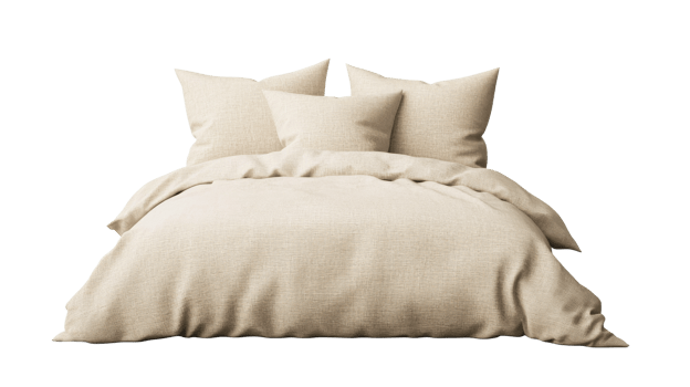 Isolated Bedding Set, Comfortable Pillows and Duvet, cut out transparent png