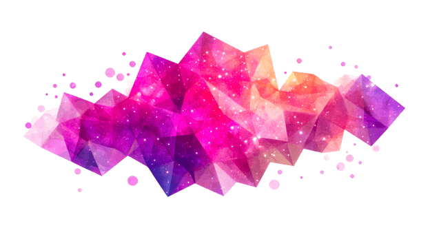 Abstract crystalline formation with galaxy pattern, cut out transparent png