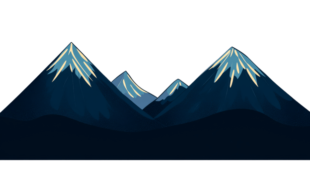 Snowy peaks mountain range illustration, mountain landscape, cut out transparent png