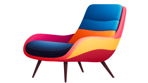 Colorful modern chair, design, style, furniture, object , cut out transparent png