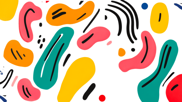 Colorful abstract shapes, pattern background, design element, paint strokes, cut out transparent png