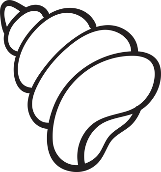 Cute Seashell Snail Cone Doodle Outline png