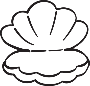 Cute Seashell Oyster Doodle Outline png