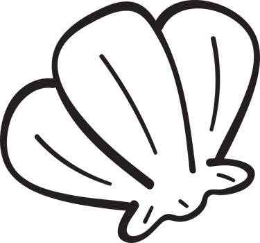 Cute Seashell Scallop Doodle Outline png