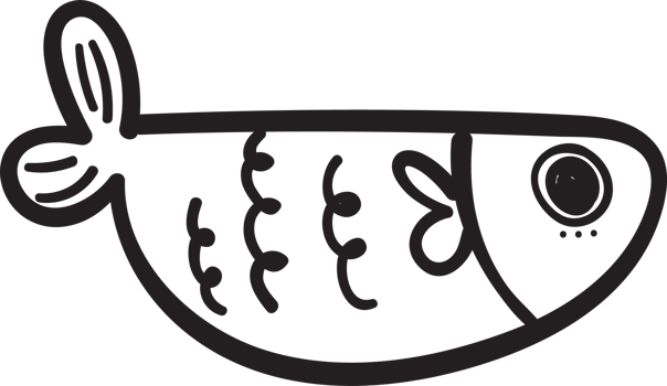Cute Little Fish Outline Doodle png