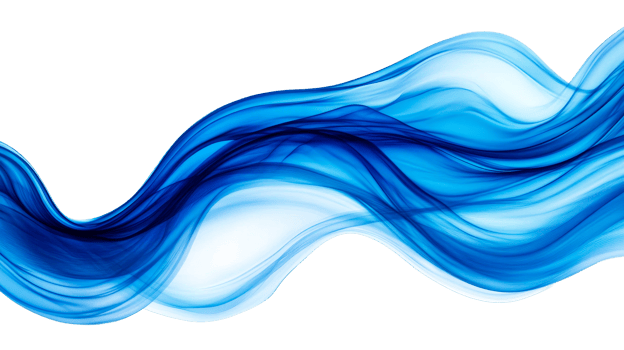 Wavy Blue Abstract Lines Against Black Background, cut out transparent png