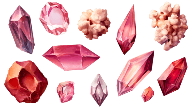 Crystal Gems Collection, Shiny Stones Variety, Jewelry Treasure, cut out transparent png