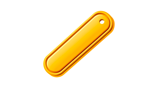 Gleaming golden plaque with hole, abstract decoration, cut out transparent png