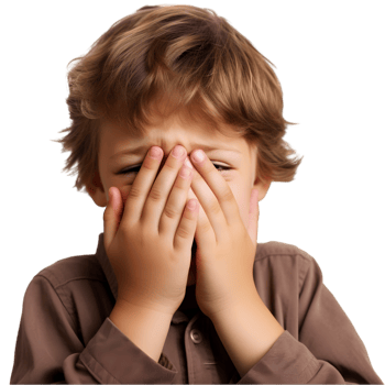 Child blinking in disbelief indoor setting emotion capture natural lighting close-up view surprise concept png