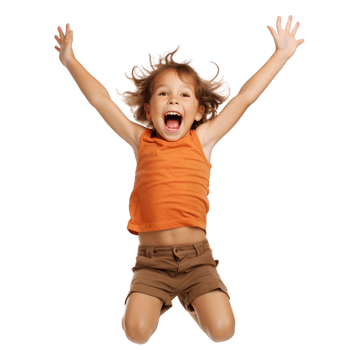 Child joyfully jumping in the air outdoor playground action shot bright atmosphere dynamic perspective celebration of life png