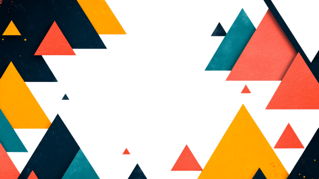 Colorful triangles modern backdrop art, vibrant design, cut out transparent png