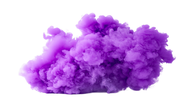 Violet smoke effect texture background element, cut out transparent png
