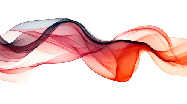 Abstract flowing curves of crimson color, cut out transparent png