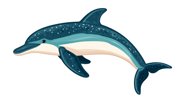 Spotted Dolphin swimming in sea, marine animal, cut out transparent png
