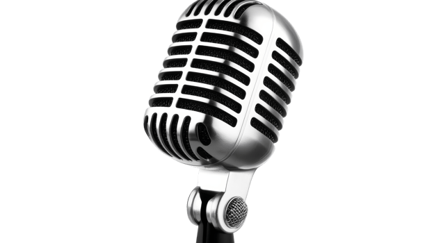 Vintage microphone on transparent background for music and speech png