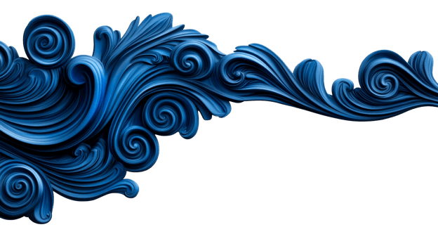 Elegant blue swirls on a transparent background png