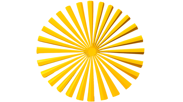 Bright yellow sunburst design with transparent background png