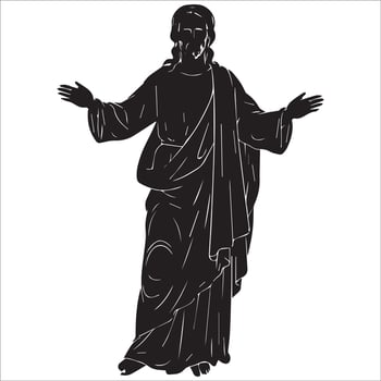 Jesus with Open Arms Welcoming All vector