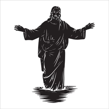 The Welcoming Savior with Open Arms vector