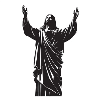Jesus with Open Arms His Love Knows No Bounds vector