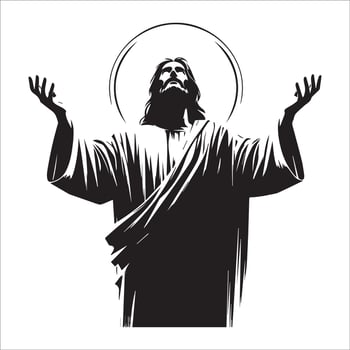 The Welcoming Savior Open Arms for the Lost vector