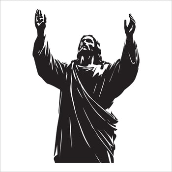 Jesus with Open Arms Welcoming the Broken vector
