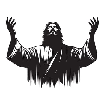 The Embrace of Christ Open Arms of Comfort vector