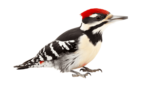 Colorful woodpecker perched quietly on a branch in the forest png