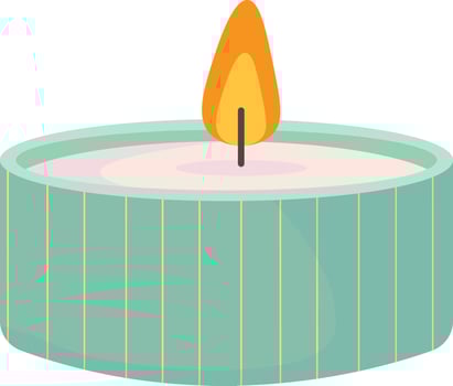 Green Ribbed Scented Candle vector