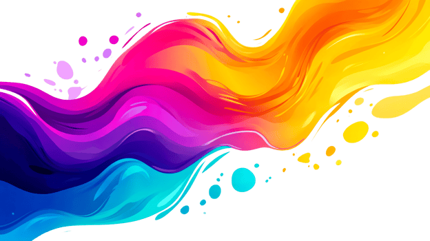 Abstract paint flow, colorful design element, vibrant artwork, cut out transparent png