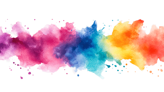 Watercolor multicolor background stain effect, vivid texture , cut out transparent png