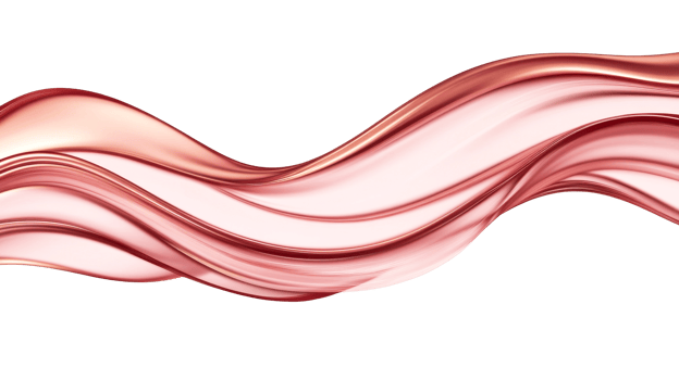 Wavy red abstract shape on black background, elegant flowing forms, cut out transparent png