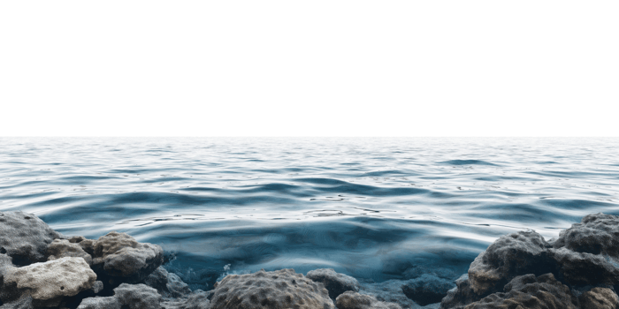 Tranquil ocean water texture with soft waves, isolated on transparent background png
