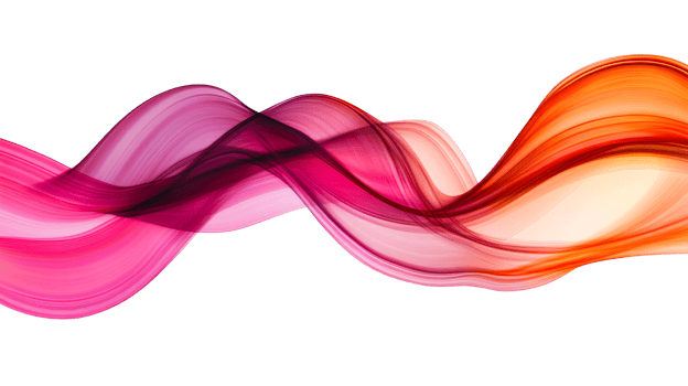 Colorful, wavy lines of red and pink on a black background, cut out transparent png