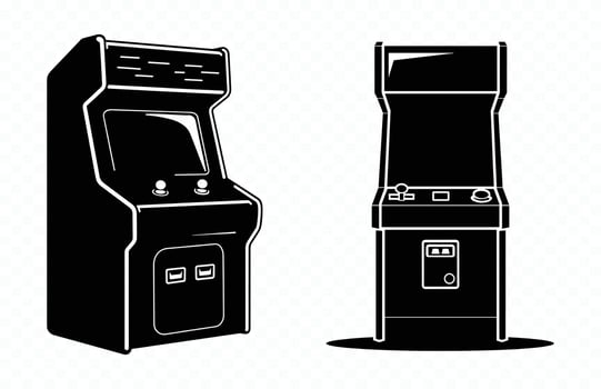 Arcade Game Machine Silhouettes vector