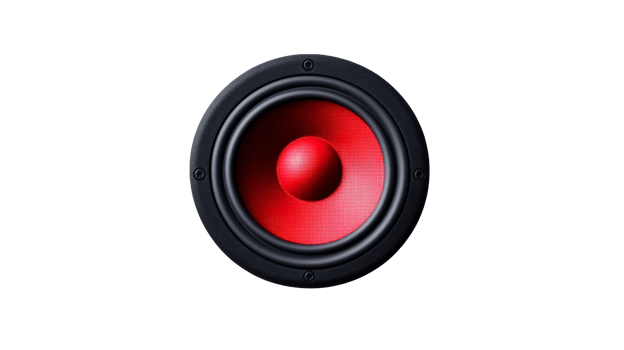 Red and Black Speaker with Round Center Design, cut out transparent png