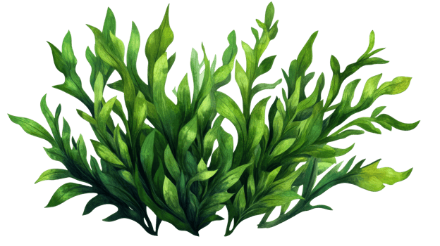 Watercolor leafy green foliage isolated on black, cut out transparent png