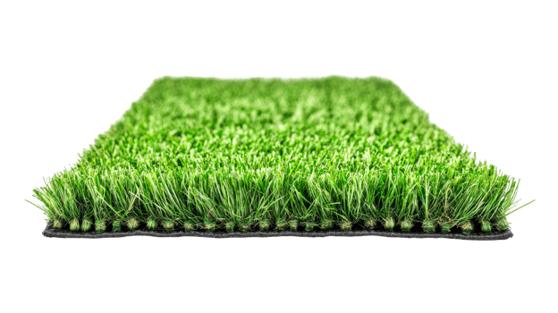 Artificial lawn turf detail cross section, cut out transparent png